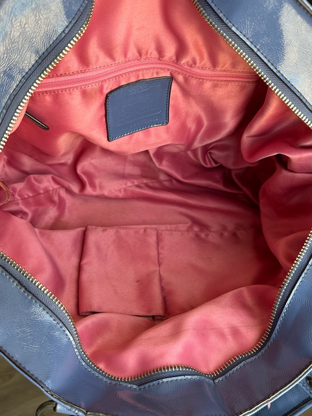 2012 Coach Poppy Daisy Blue Liquid Gloss Shoulder Bag - Picture 6 of 11